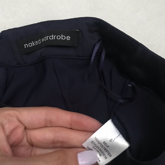 Naked Wardrobe Navy Blue Mini Skirt S - Picture 2 of 2